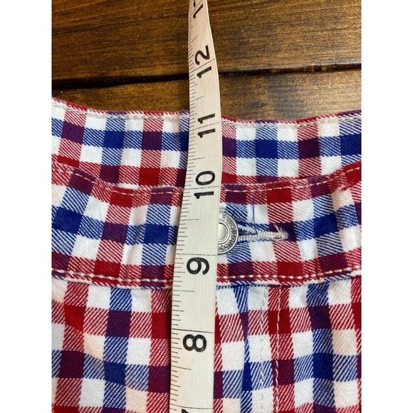 Levi's 504 shorts men's size 34 red white blue gingham flat front chino - Picture 4 of 8